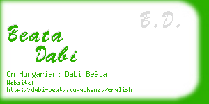 beata dabi business card